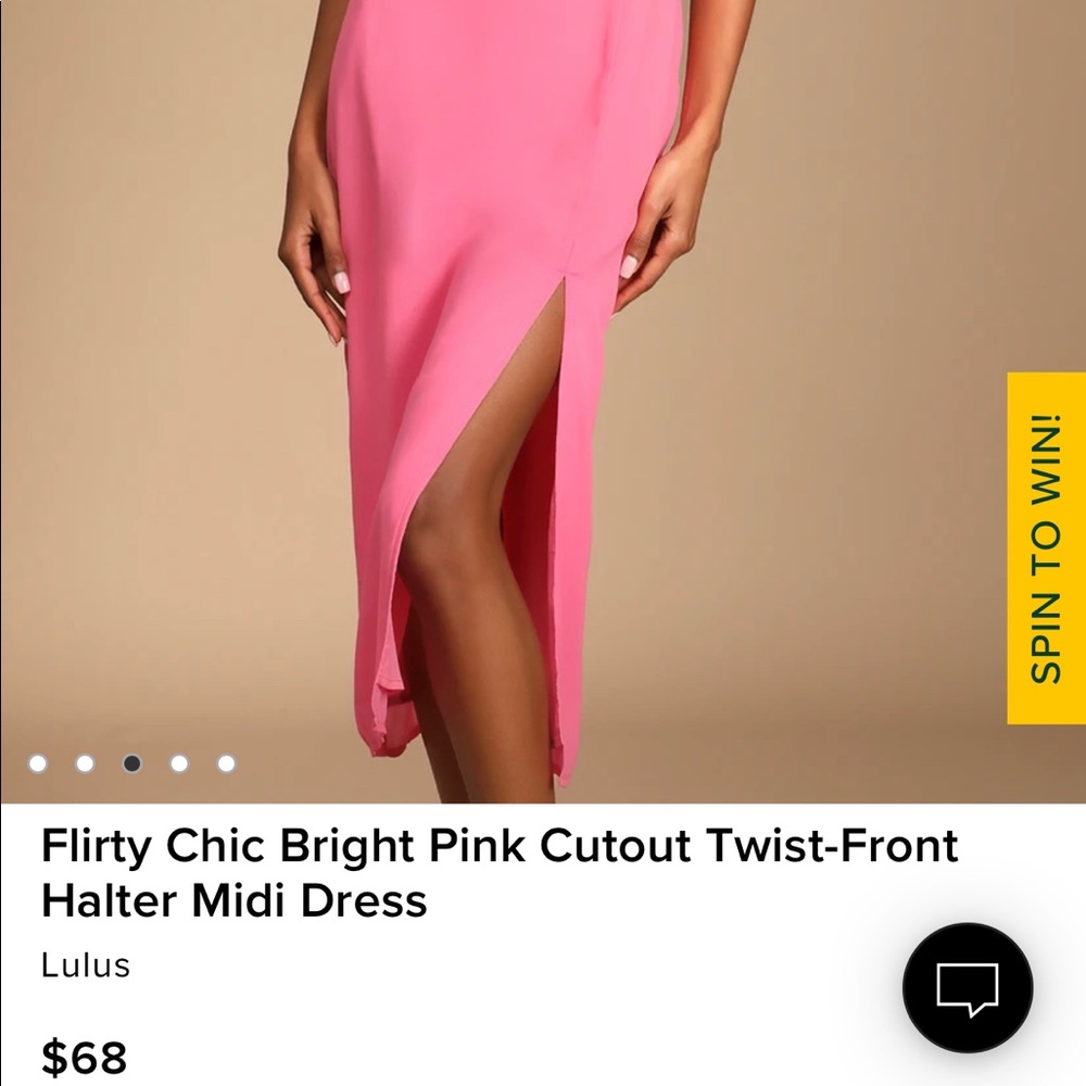 LULUs Pink cut out flirty twist halter dress in pink NWT